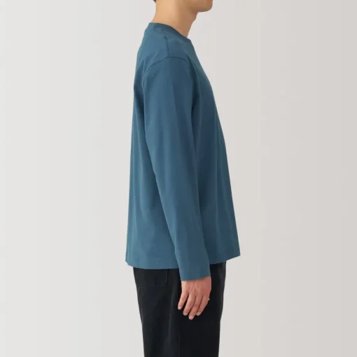 Sale Men's Brushed Crew Neck Long Sleeve T-Shirt T-Shirts