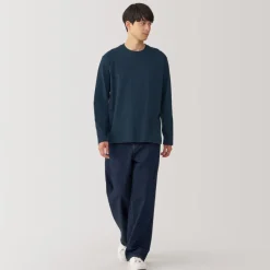 Sale Men's Brushed Crew Neck Long Sleeve T-Shirt T-Shirts