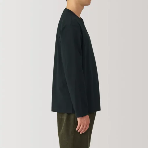 Sale Men's Brushed Crew Neck Long Sleeve T-Shirt T-Shirts