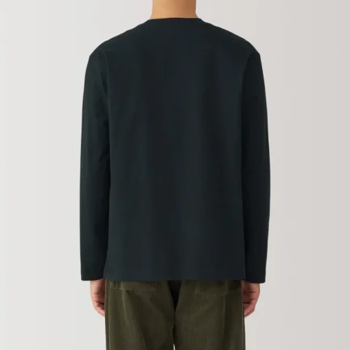 Sale Men's Brushed Crew Neck Long Sleeve T-Shirt T-Shirts