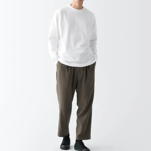 Best Men's Brushed Jersey Crew Neck Long Sleeve T-Shirt T-Shirts