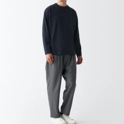 Best Men's Brushed Jersey Crew Neck Long Sleeve T-Shirt T-Shirts