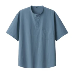 Clearance Men's Cool Touch Henley Neck Short Sleeve Woven T-Shirt T-Shirts