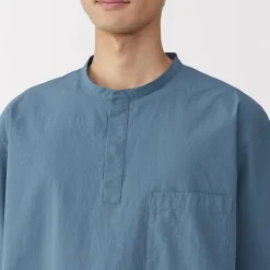 Clearance Men's Cool Touch Henley Neck Short Sleeve Woven T-Shirt T-Shirts