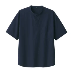 Clearance Men's Cool Touch Henley Neck Short Sleeve Woven T-Shirt T-Shirts