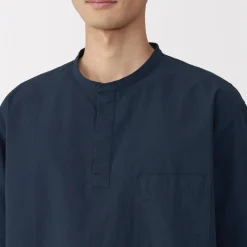 Clearance Men's Cool Touch Henley Neck Short Sleeve Woven T-Shirt T-Shirts