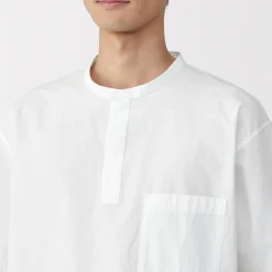 Clearance Men's Cool Touch Henley Neck Short Sleeve Woven T-Shirt T-Shirts