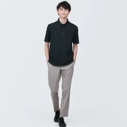 Discount Men's Cool Touch Pique Button Down Short Sleeve Polo Shirt Shirts & Polos