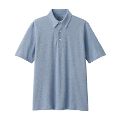 Discount Men's Cool Touch Pique Button Down Short Sleeve Polo Shirt Shirts & Polos