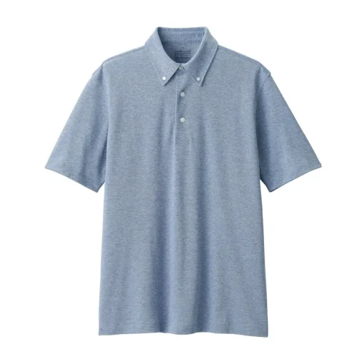 Discount Men's Cool Touch Pique Button Down Short Sleeve Polo Shirt Shirts & Polos