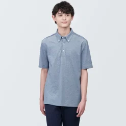 Discount Men's Cool Touch Pique Button Down Short Sleeve Polo Shirt Shirts & Polos
