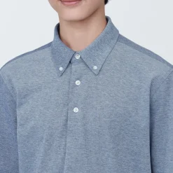Discount Men's Cool Touch Pique Button Down Short Sleeve Polo Shirt Shirts & Polos