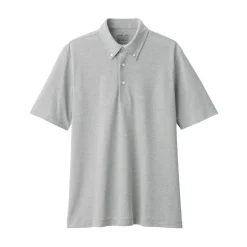 Discount Men's Cool Touch Pique Button Down Short Sleeve Polo Shirt Shirts & Polos