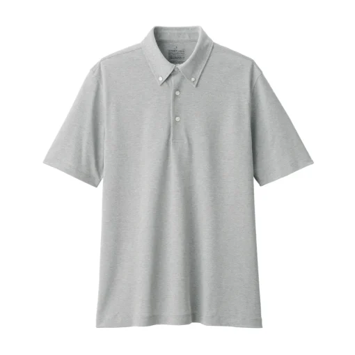 Discount Men's Cool Touch Pique Button Down Short Sleeve Polo Shirt Shirts & Polos
