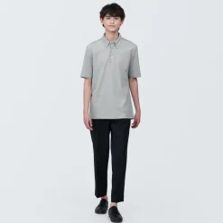 Discount Men's Cool Touch Pique Button Down Short Sleeve Polo Shirt Shirts & Polos