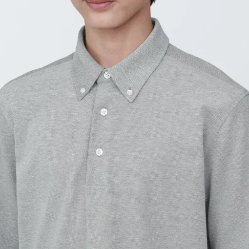 Discount Men's Cool Touch Pique Button Down Short Sleeve Polo Shirt Shirts & Polos