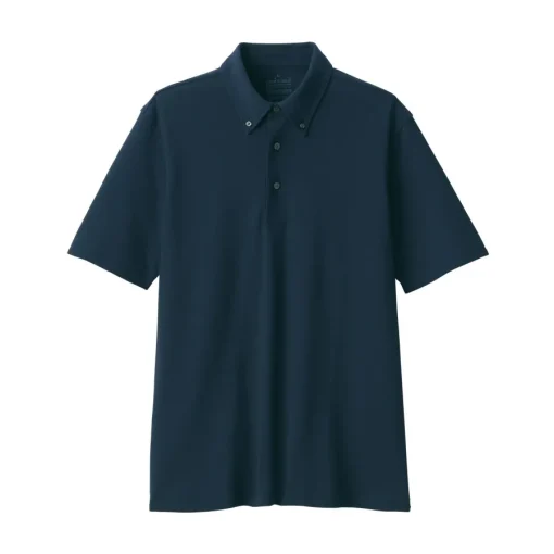 Discount Men's Cool Touch Pique Button Down Short Sleeve Polo Shirt Shirts & Polos