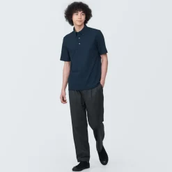 Discount Men's Cool Touch Pique Button Down Short Sleeve Polo Shirt Shirts & Polos