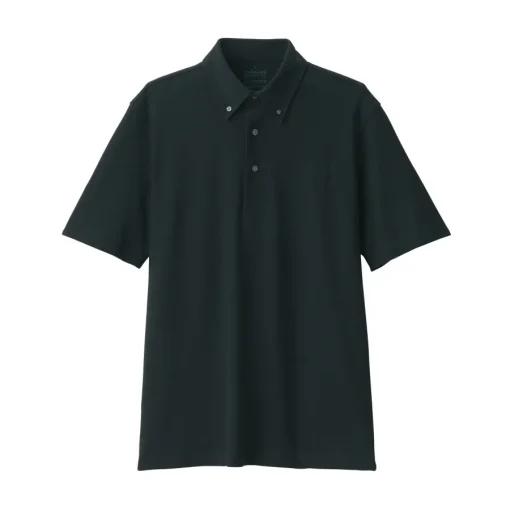 Discount Men's Cool Touch Pique Button Down Short Sleeve Polo Shirt Shirts & Polos
