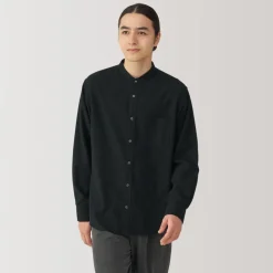 Online Men's Flannel Stand Collar Long Sleeve Shirt Shirts & Polos