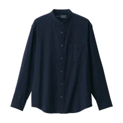 Online Men's Flannel Stand Collar Long Sleeve Shirt Shirts & Polos