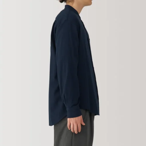 Online Men's Flannel Stand Collar Long Sleeve Shirt Shirts & Polos