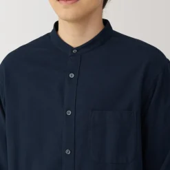 Online Men's Flannel Stand Collar Long Sleeve Shirt Shirts & Polos