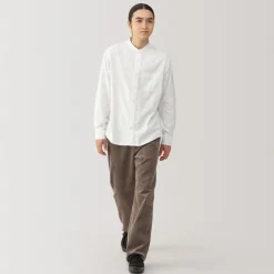 Online Men's Flannel Stand Collar Long Sleeve Shirt Shirts & Polos