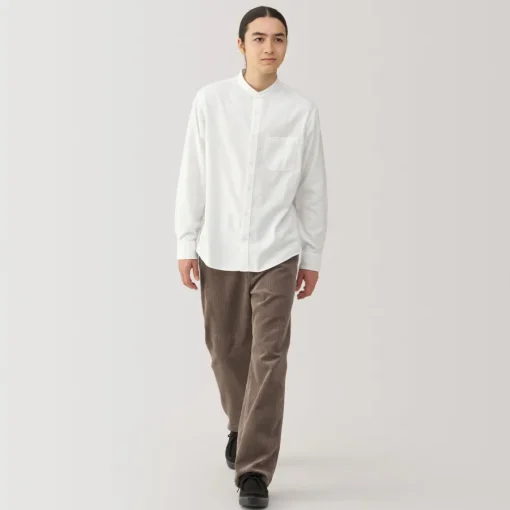 Online Men's Flannel Stand Collar Long Sleeve Shirt Shirts & Polos