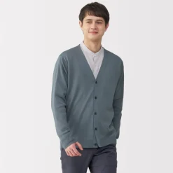 Clearance Men's Hemp Blend V-Neck Cardigan Sweaters & Cardigans