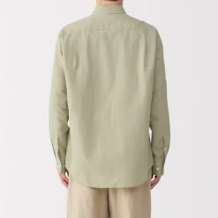 New Men's Hemp Cotton Long Sleeve Shirt Shirts & Polos