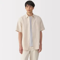 New Men's Hemp Cotton Short Sleeve Shirt Shirts & Polos