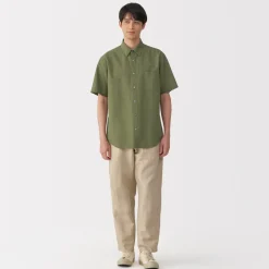 New Men's Hemp Cotton Short Sleeve Shirt Shirts & Polos