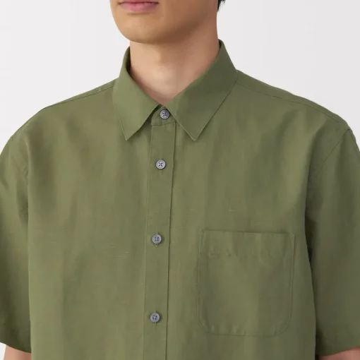 New Men's Hemp Cotton Short Sleeve Shirt Shirts & Polos