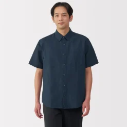 New Men's Hemp Cotton Short Sleeve Shirt Shirts & Polos