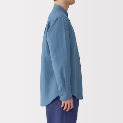 New Men's Hemp Cotton Stand Collar Shirt Shirts & Polos