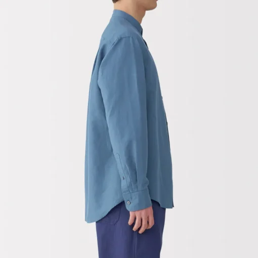 New Men's Hemp Cotton Stand Collar Shirt Shirts & Polos