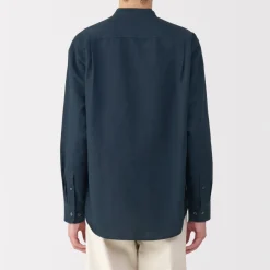 New Men's Hemp Cotton Stand Collar Shirt Shirts & Polos