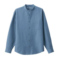 New Men's Hemp Cotton Stand Collar Shirt Shirts & Polos