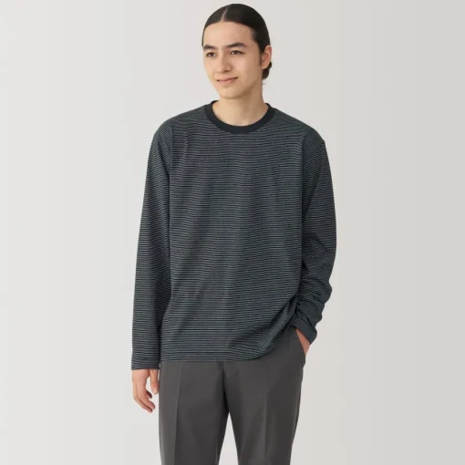 Fashion Men's Jersey Crew Neck Long Sleeve Striped T-Shirt T-Shirts
