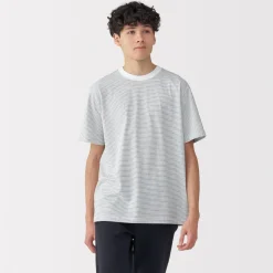 Discount Men's Jersey Crew Neck Short Sleeve Striped T-Shirt T-Shirts