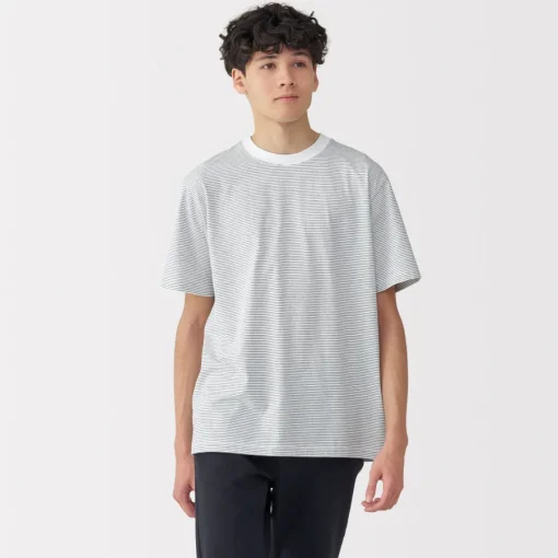 Discount Men's Jersey Crew Neck Short Sleeve Striped T-Shirt T-Shirts