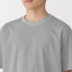 Discount Men's Jersey Crew Neck Short Sleeve Striped T-Shirt T-Shirts