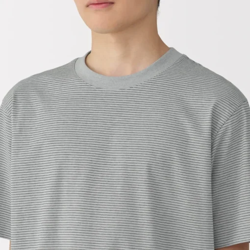 Discount Men's Jersey Crew Neck Short Sleeve Striped T-Shirt T-Shirts
