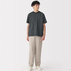 Discount Men's Jersey Crew Neck Short Sleeve Striped T-Shirt T-Shirts