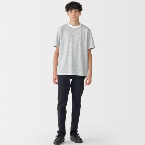 Discount Men's Jersey Crew Neck Short Sleeve Striped T-Shirt T-Shirts
