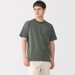 Discount Men's Jersey Crew Neck Short Sleeve Striped T-Shirt T-Shirts