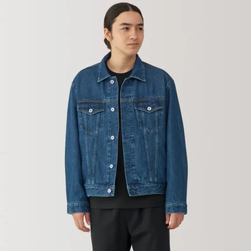 Hot Men's Kapok Blend Denim Jacket Smart Casual Jackets