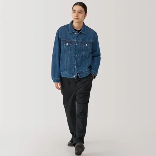 Hot Men's Kapok Blend Denim Jacket Smart Casual Jackets