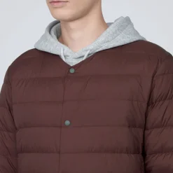 Hot Men's Lightweight Down Collarless Jacket Lightweight Down Jackets & Vests